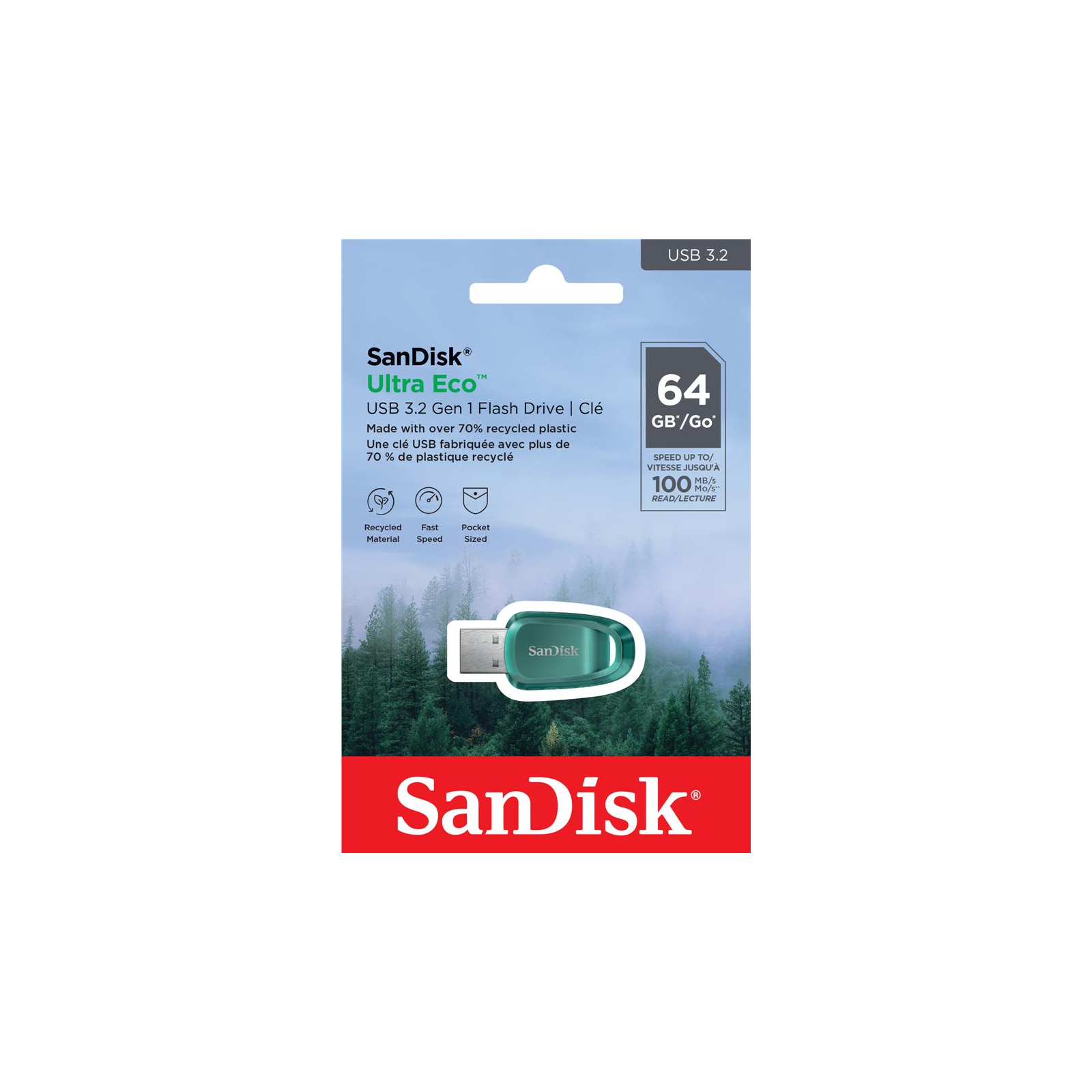 USB флеш накопичувач SanDisk 64GB Ultra Eco USB 3.2 (SDCZ96-064G-G46) зображення 5