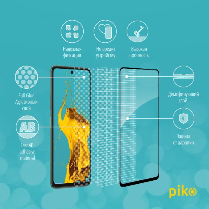 Стекло защитное Piko Full Glue Tecno Camon 17P (1283126515835) изображение 3