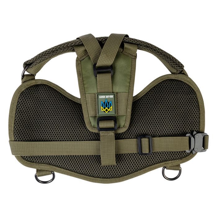 Шлея для собак WAUDOG PRO металевий фастекс M В 55-75 см хакі (689231) зображення 4
