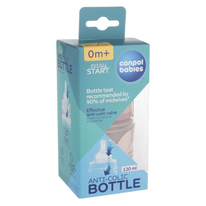 Пляшечка для годування Canpol babies Easystart GOLD 120 мл антикол. з широк. блакитна (35/239_blu) зображення 3