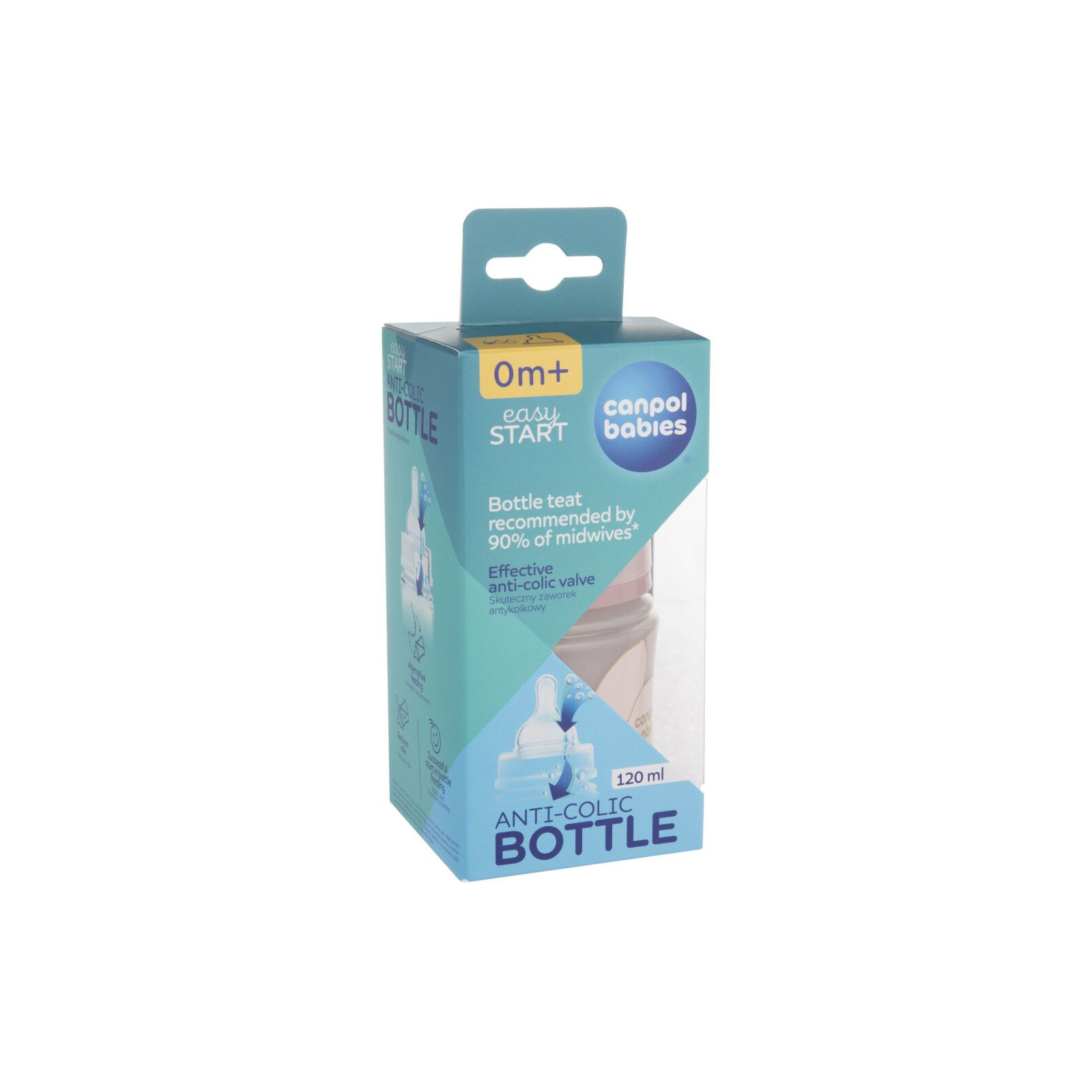 Пляшечка для годування Canpol babies Easystart GOLD 240 мл антикол. з широк, блакитна (35/240_blu) зображення 3