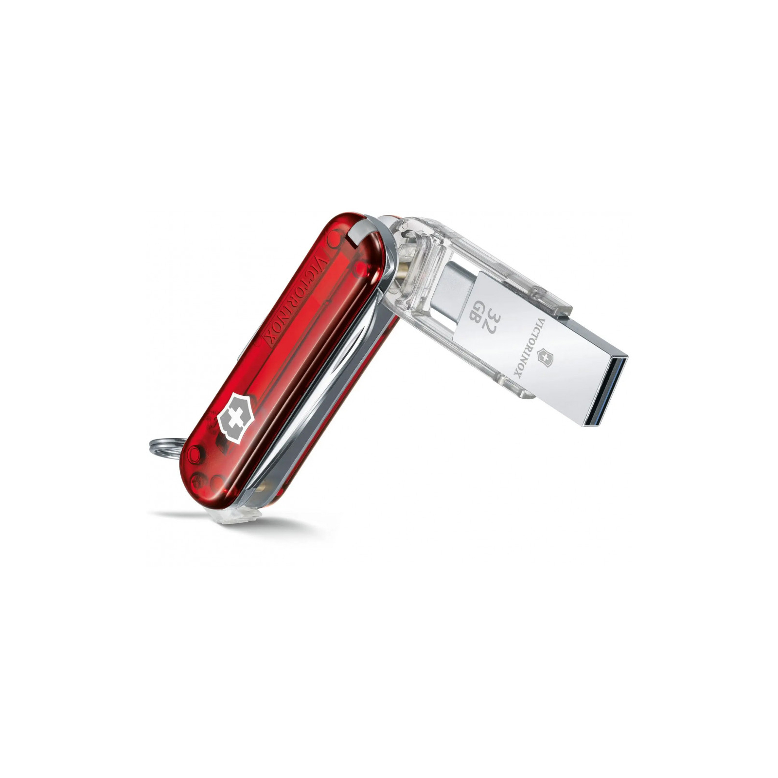 Ніж Victorinox VictorinoxWor 58 мм Прозорий червоний USB 3.0/3.1 32 Gb (4.6235.TG32B1) зображення 2