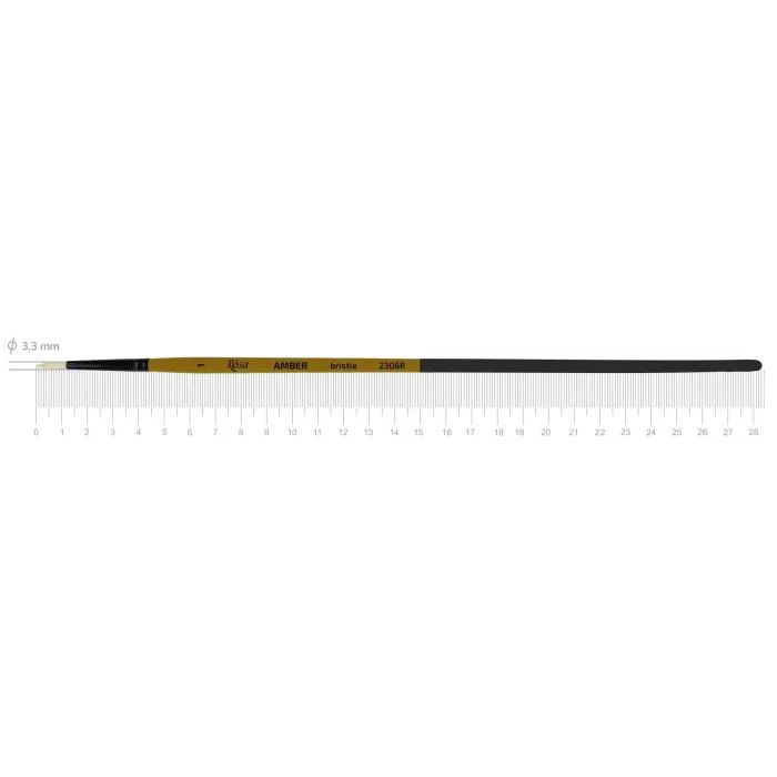 Пензлик для малювання Rosa Щетина кругла, AMBER 2306R, №8 (4823098533252)