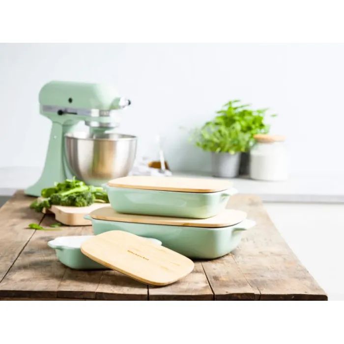 Форма для выпечки KitchenAid з кришкою керамогранітна 0,9 л Фісташкова (CC007424-001) изображение 6