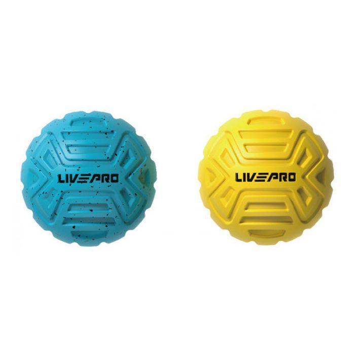 Масажний м'яч LivePro Massage Ball LP8507 блакитний/жовтий Уні 6.8см (6951376104042)