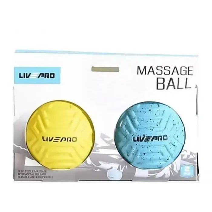 Масажний м'яч LivePro Massage Ball LP8507 блакитний/жовтий Уні 6.8см (6951376104042) зображення 2