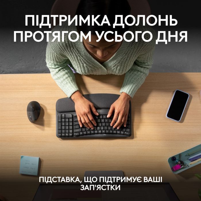 Клавиатура Logitech Wave Keys Bluetooth/Wireless Black (920-012304) изображение 4