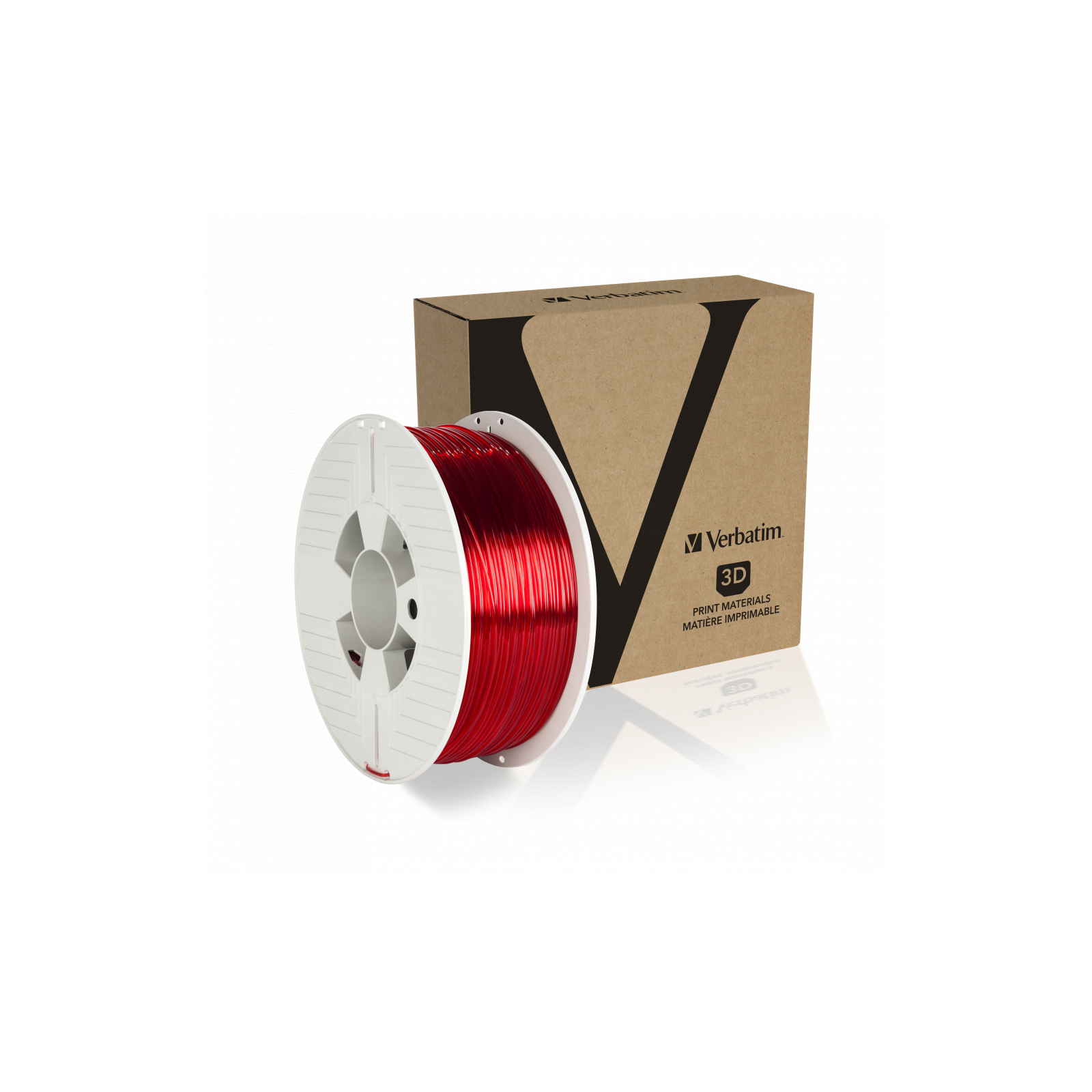 Пластик для 3D-принтера Verbatim PETG, 1.75 мм, 1 кг, red-transparent (55054) изображение 3