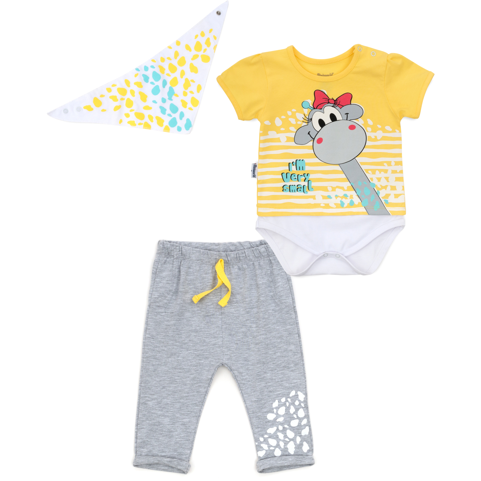 Набор детской одежды Miniworld с жирафом (14625-86G-yellow)