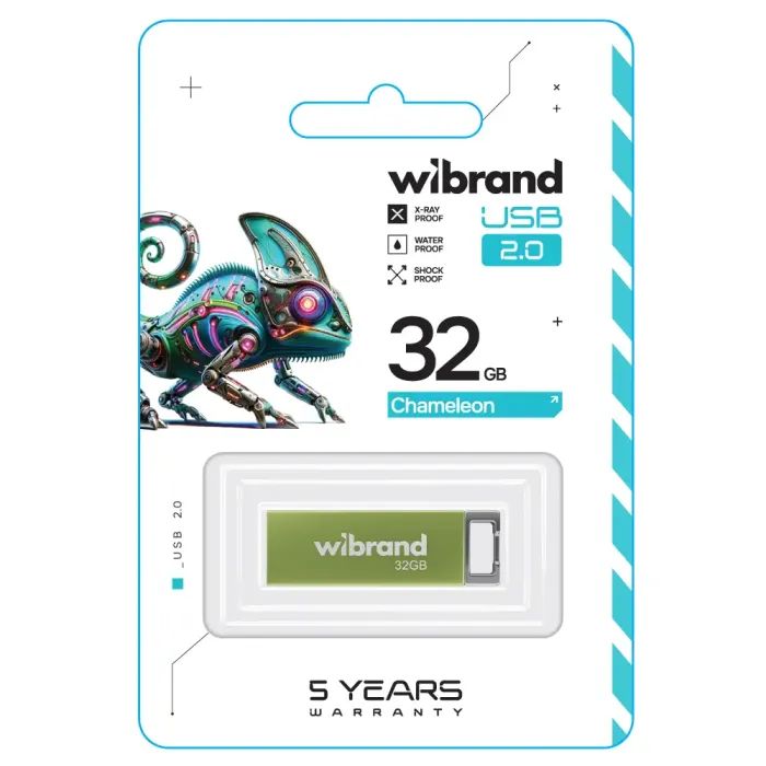 USB флеш накопичувач Wibrand 32GB Chameleon Black USB 2.0 (WI2.0/CH32U6B) зображення 2