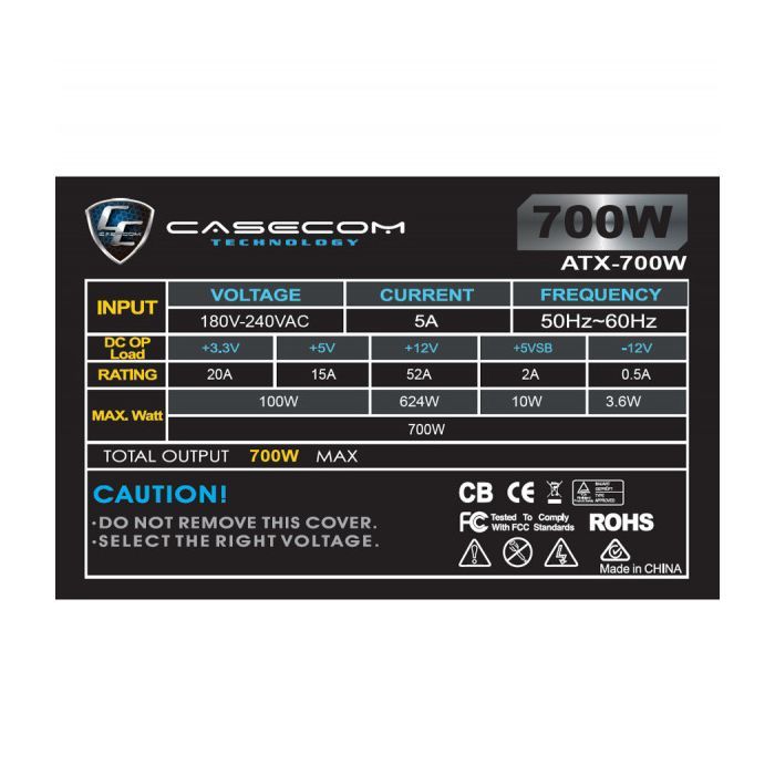 Блок питания Casecom 700W (CM 700 ATX) изображение 3