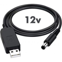 Кабель питания RCI Преобразователь напряжения DC 5V to 12V (inp:USB 5V/2Amax-outp:DC-male 5,5x2,1 12V/1Amax) (DC2.1x5.5mmUSB5V-12V)