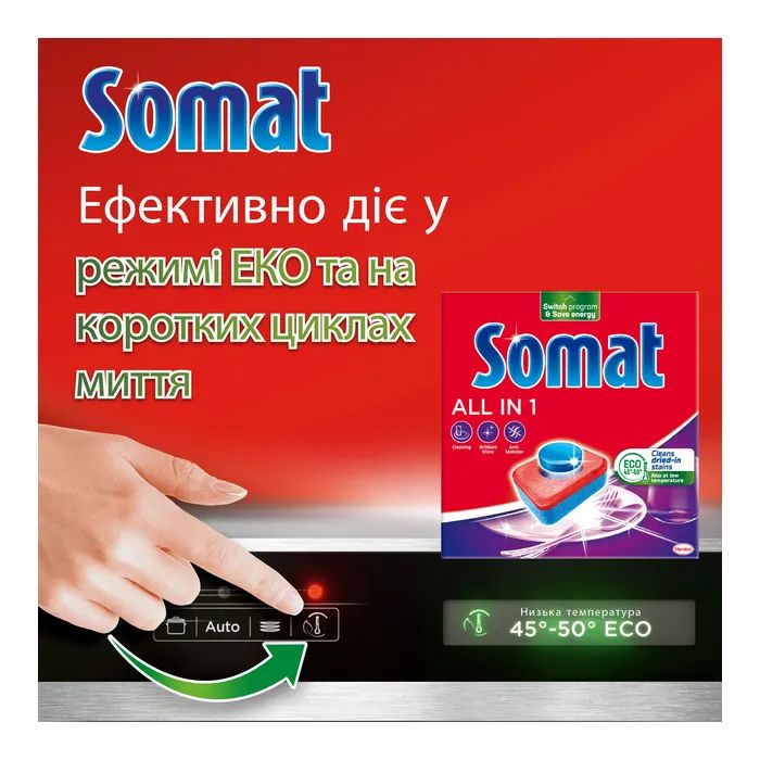 Таблетки для посудомоечных машин Somat All in 1 Extra 24 шт. (9000101809466) изображение 4
