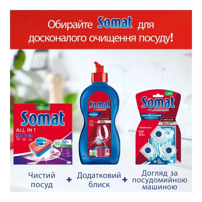 Таблетки для посудомийних машин Somat All in 1 Extra 44 шт. (9000101809190) зображення 6