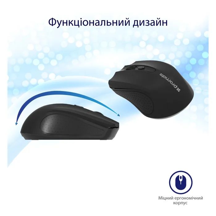 Мышка Promate Clix-8 Wireless Black (clix-8.black) изображение 2