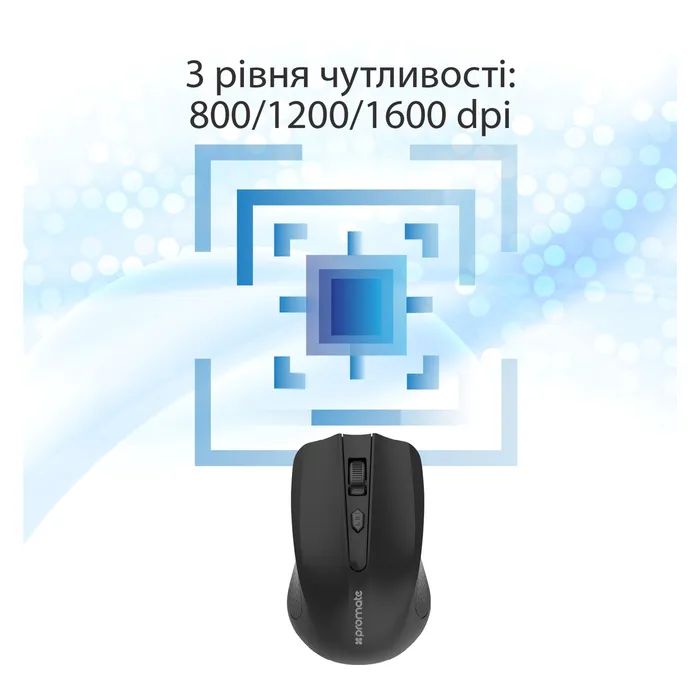 Мышка Promate Clix-8 Wireless Black (clix-8.black) изображение 3
