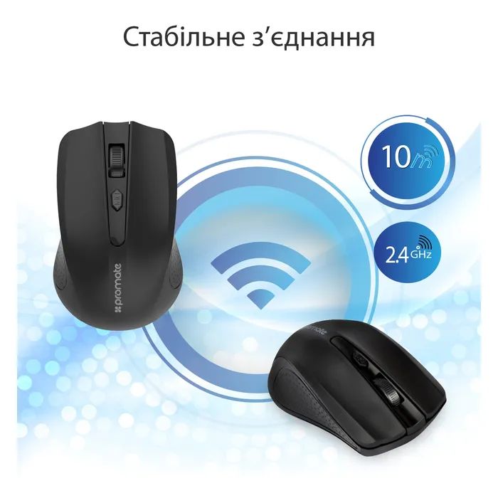 Мышка Promate Clix-8 Wireless Black (clix-8.black) изображение 6