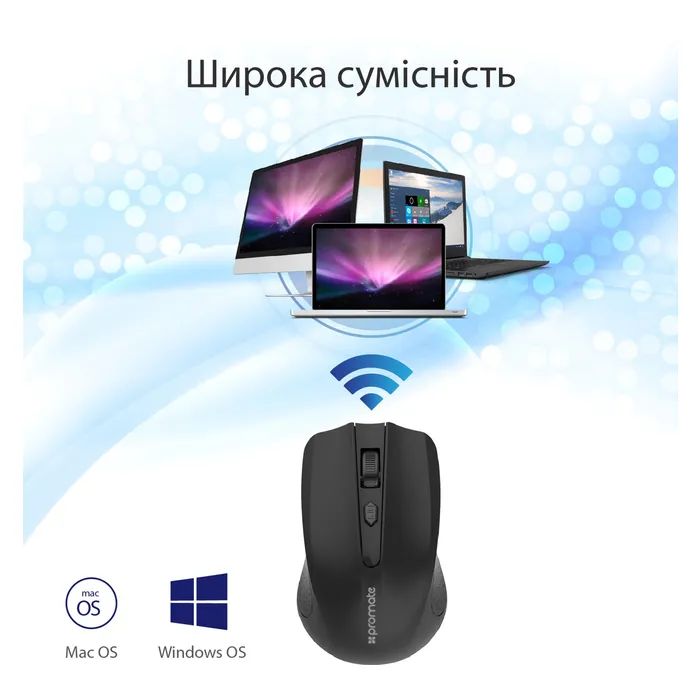 Мышка Promate Clix-8 Wireless Black (clix-8.black) изображение 7