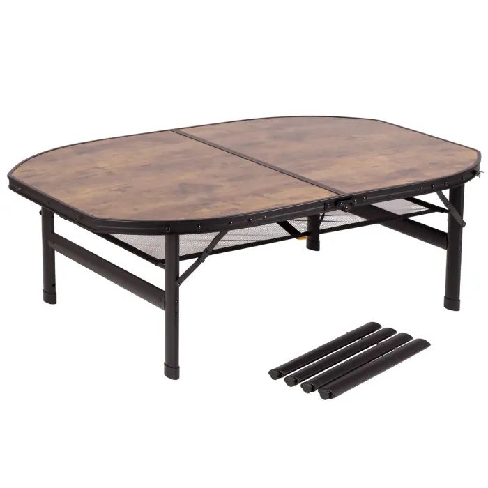 Туристический стол Bo-Camp Melrose Oval 120x80 cm Black/Wood look (1404220) изображение 2