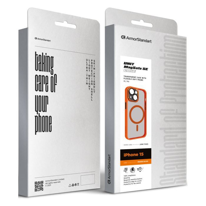 Чохол до мобільного телефона Armorstandart Unit MagSafe SE Apple iPhone 15 Orange Black (ARM75360) зображення 2