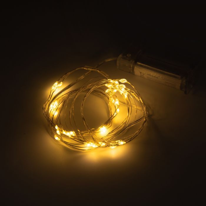 Гірлянда YES! Fun Нитка на мідному дроті 60 LED Тепло-біла 6 м Статична На батарейках (975030) зображення 3