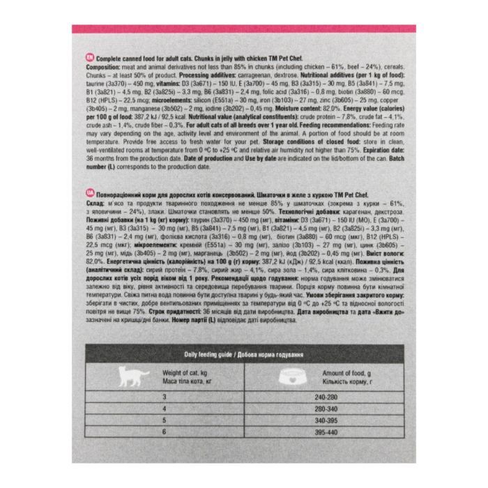 Вологий корм для кішок Pet Chef З куркою 415 г (4820255193564) зображення 8