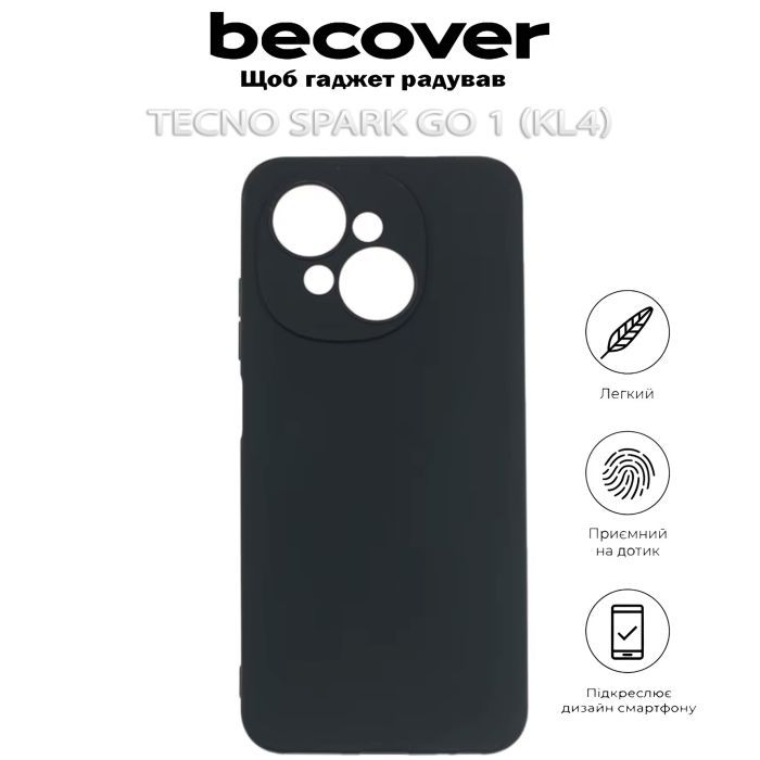 Чохол до мобільного телефона BeCover Tecno Spark Go 1 (KL4) Black (712753) зображення 8