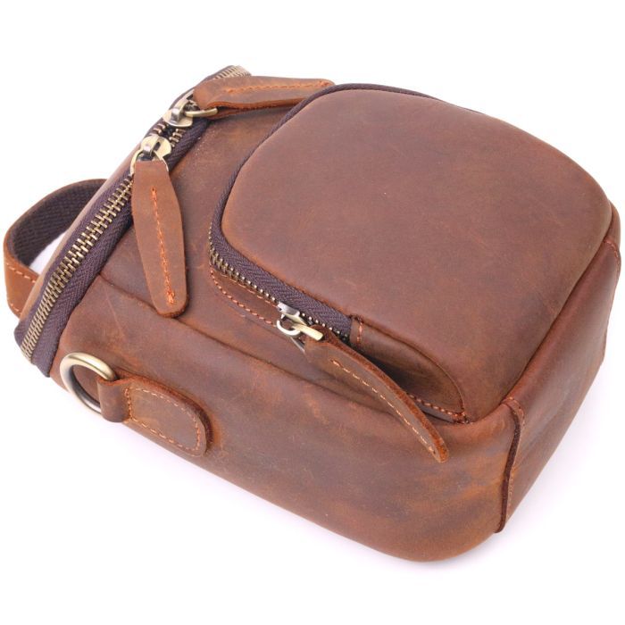 Сумка Vintage Мужская из натуральной винтажной кожи Коричневая (21295) изображение 3