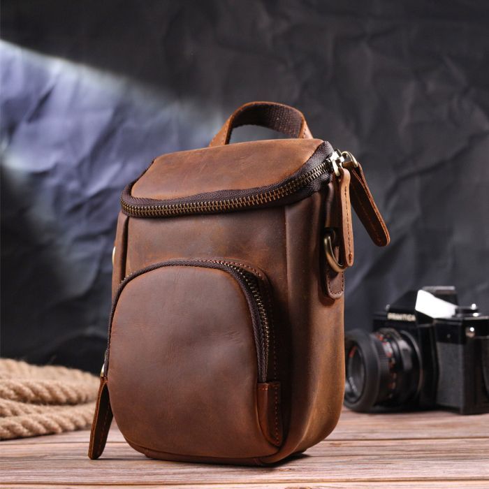 Сумка Vintage Мужская из натуральной винтажной кожи Коричневая (21295) изображение 8