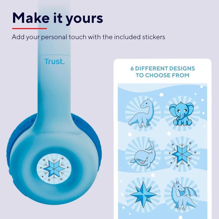 Наушники Trust Nouna Kids Wireless Blue (25275) изображение 7