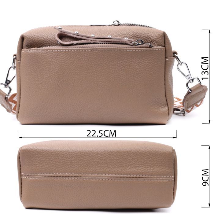 Сумка Vintage Из натуральной кожи Бежевая (22650) изображение 3