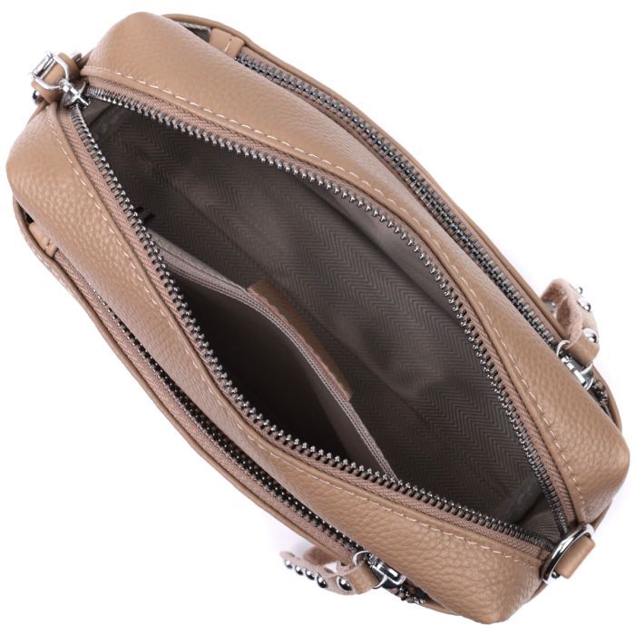 Сумка Vintage Из натуральной кожи Бежевая (22650) изображение 9