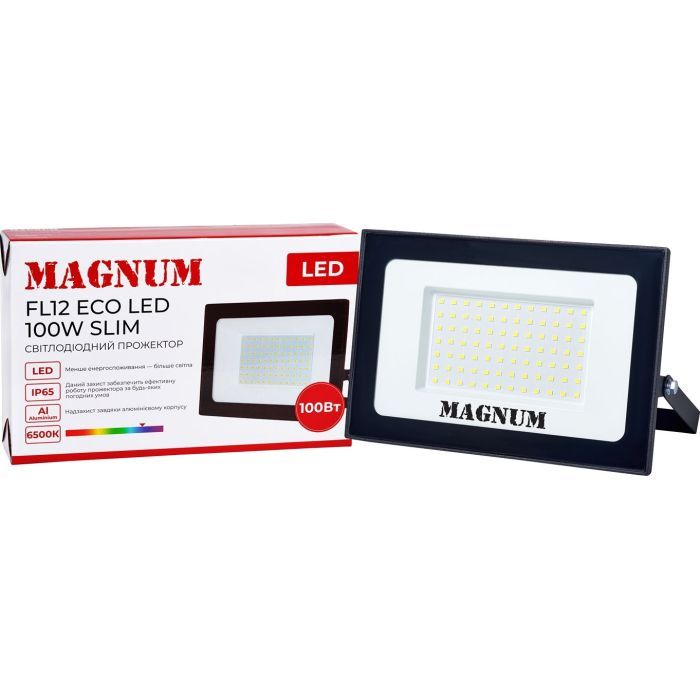 Прожектор MAGNUM FL12 ECO LED 100Вт slim 6500К IP65 (90018087) изображение 4