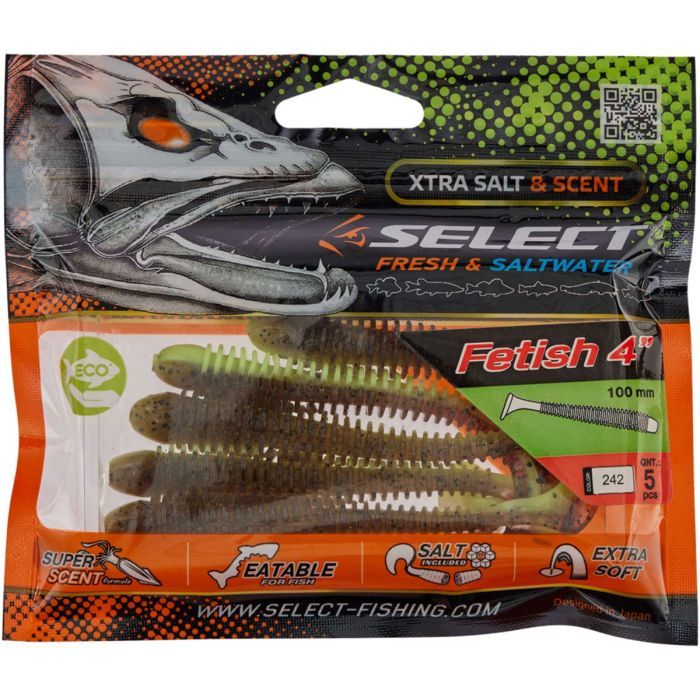 Силикон рыболовный Select Fetish 4" col.999 (5 шт/упак) (1870.04.24) изображение 2