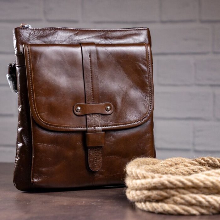 Сумка Vintage Коричневая (14091) изображение 3