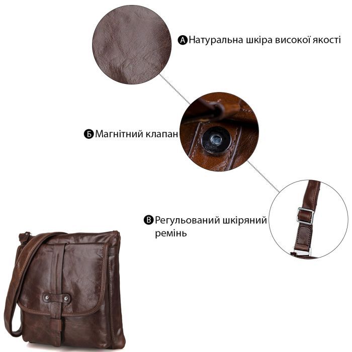 Сумка Vintage Коричневая (14091) изображение 5