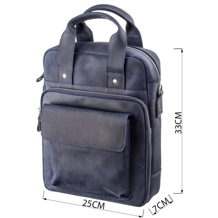 Сумка Shvigel Под А4 в матовой коже Синяя (11170) изображение 3