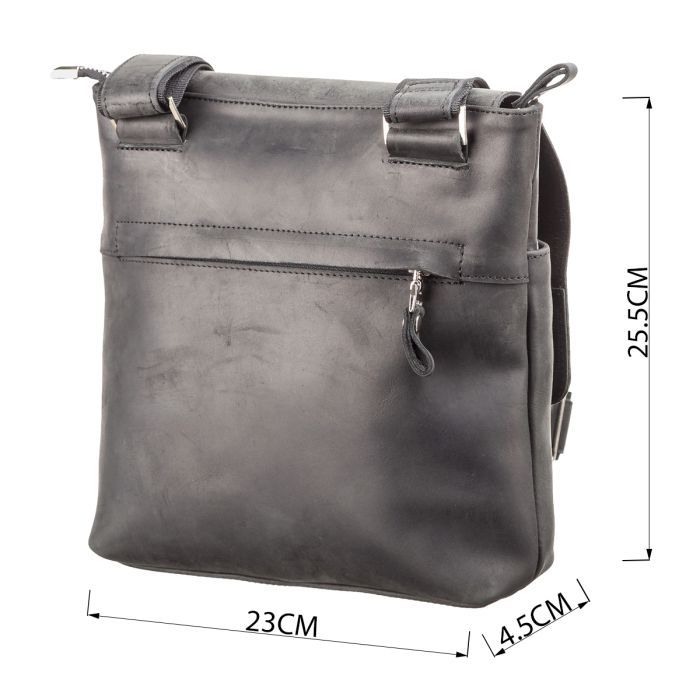 Сумка Shvigel З вінтажної шкіри Чорна (11078) зображення 3