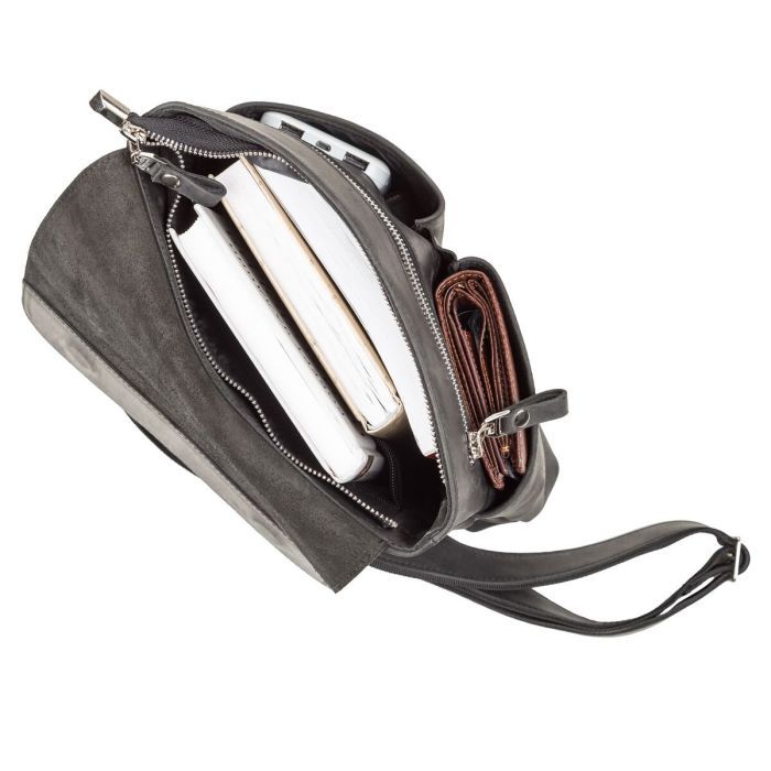 Сумка Shvigel З вінтажної шкіри Чорна (11078) зображення 6