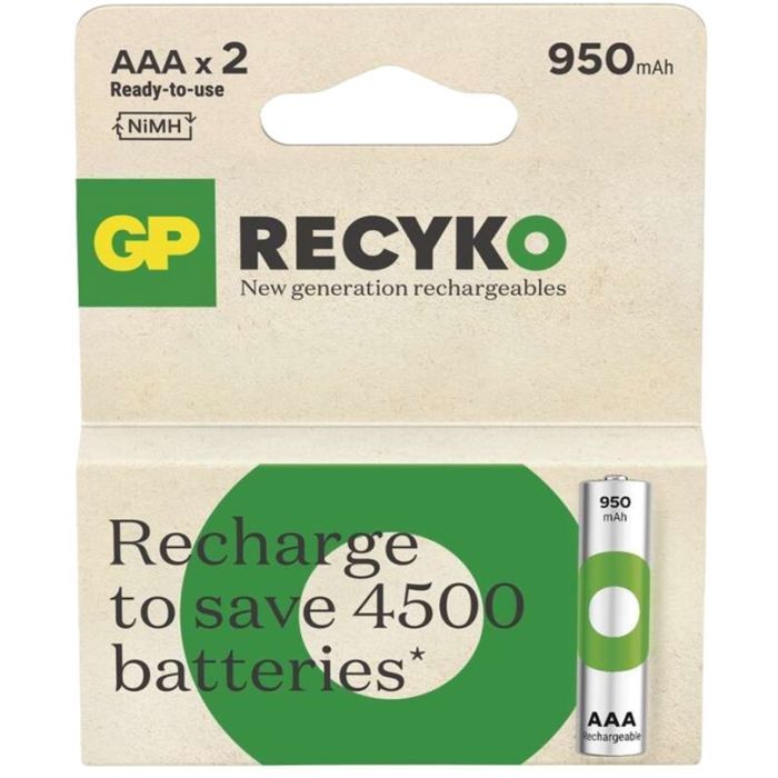 Аккумулятор Gp AAA 950mAh ReCyko HR03 1.2V (2 battery pack) (100AAAHCER21-2TLB2 / 4891199212628)