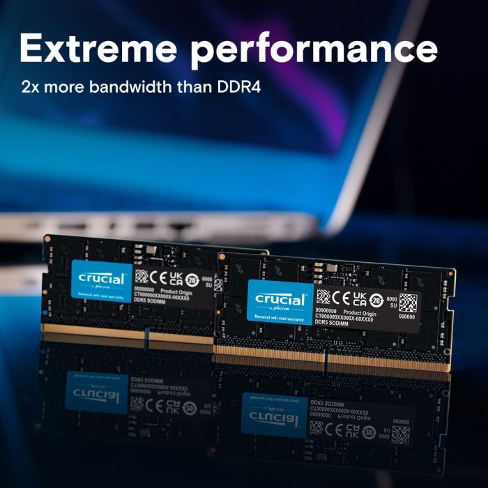 Модуль памяти для ноутбука SoDIMM DDR5 64GB (2x32GB) 4800 MHz Micron (CT2K32G48C40S5) изображение 3