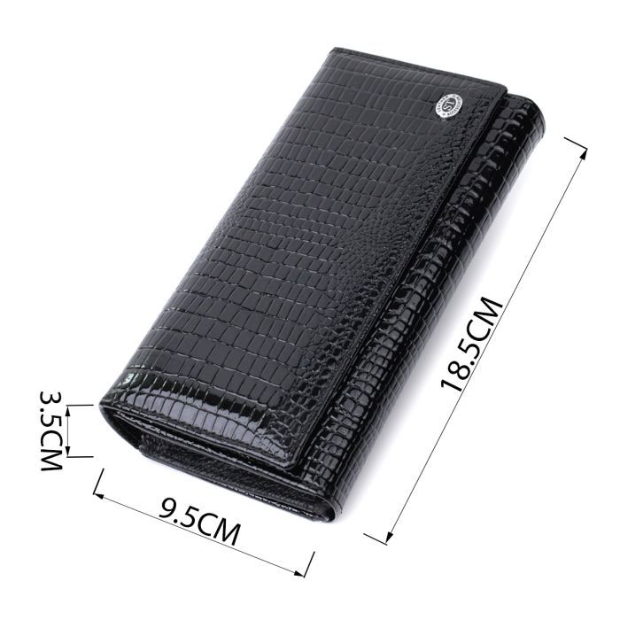 Гаманець ST Leather Шкіряний Чорний (22683) зображення 3