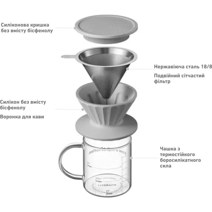 Заварник Buydeem для кави CD1024 Ink Grey (CD1024-IG) изображение 3