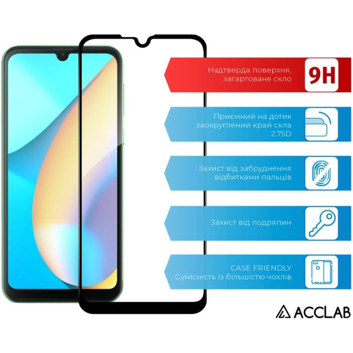 Стекло защитное ACCLAB Full Glue Oscal C20 Pro Black (1283126582042) изображение 3