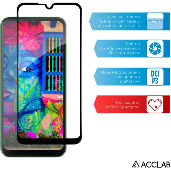 Стекло защитное ACCLAB Full Glue Oscal C20 Pro Black (1283126582042) изображение 5