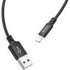 Дата кабель USB 2.0 AM to Lightning 1.0m 2A nylon X14 black HOCO (6957531062820) изображение 4
