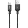 Дата кабель USB 2.0 AM to Lightning 1.0m 2A nylon X14 black HOCO (6957531062820)