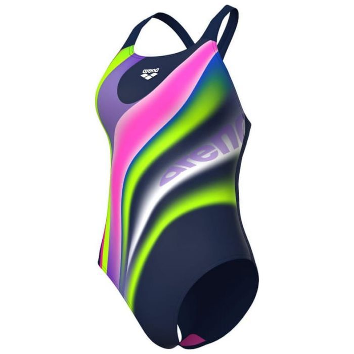 Купальник Arena Water Fluids Swimsuit Swim Pro 008837-570 Темно-синій/Рожевий/Салатовий 40 (3468337533290) изображение 7