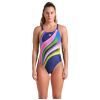 Купальник Arena Water Fluids Swimsuit Swim Pro 008837-570 Темно-синій/Рожевий/Салатовий 42 (3468337533306)