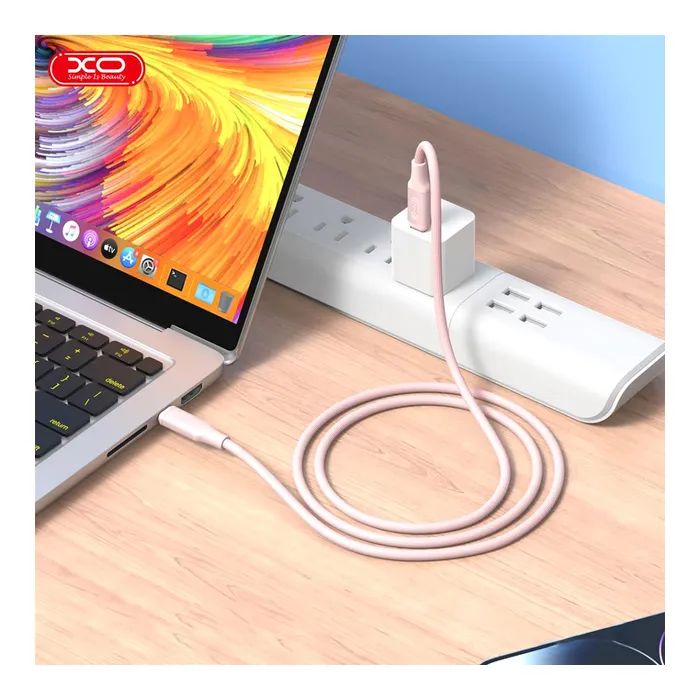 Дата кабель USB-C to USB-C 1.2m pink XO (NB-Q265B-CC.pink) изображение 3